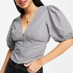 Abercrombie & Fitch Black and White Gingham Blouse